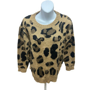 Hippie Womens Sweater Size L/XL Long Sleeve Pullover Animal print New NWT Top